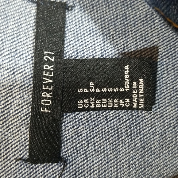 FOREVER  21 Six Button Tunic Length Distressed Jean Jacket w/ Hand Pockets - Picture 2 of 14